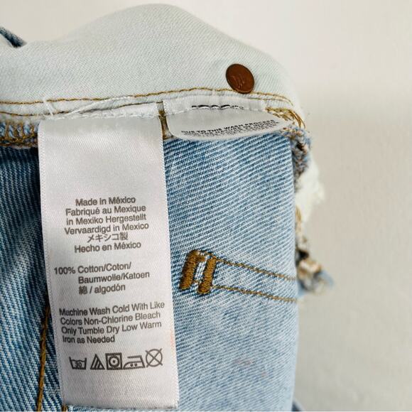 Madewell Light Wash High Rise Relaxed Denim Shorts Raw Hem 29 - Picture 9 of 11